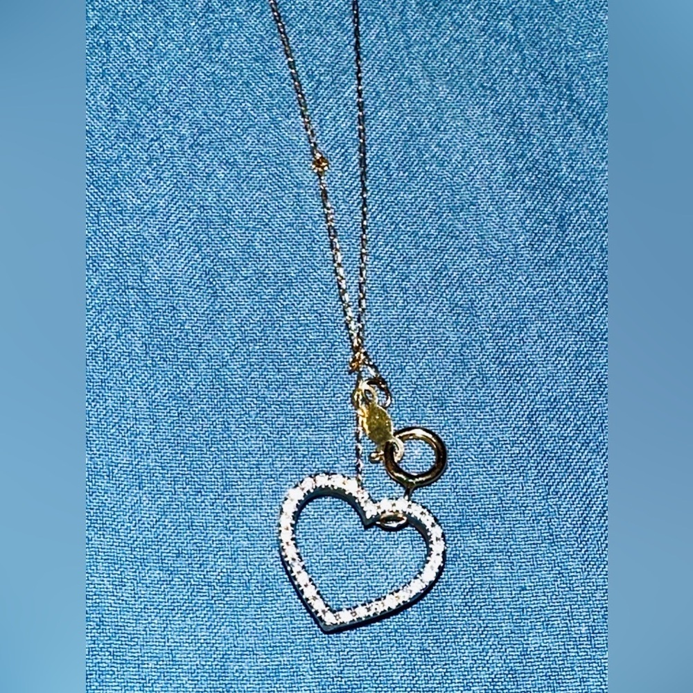 Diamond pendant 10k heart gold chain